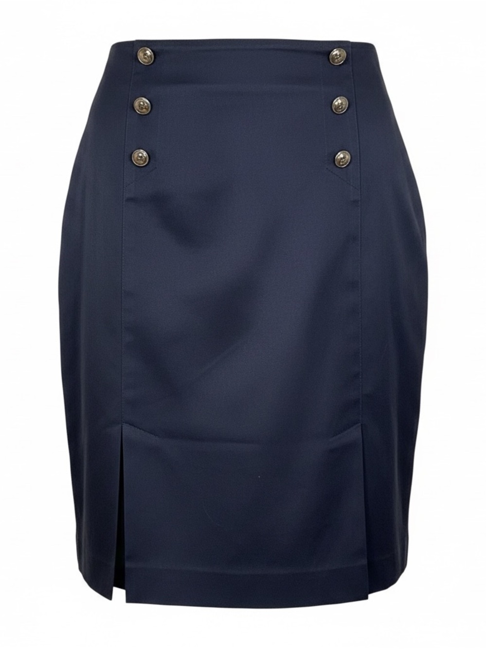 Jones New York Signature Sailor Button Pencil Skirt | Navy Blue Size 8